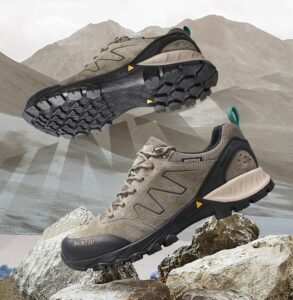 Giày leo núi nam chống nước Humtto 120562A cổ thấp da thuộc-1-6