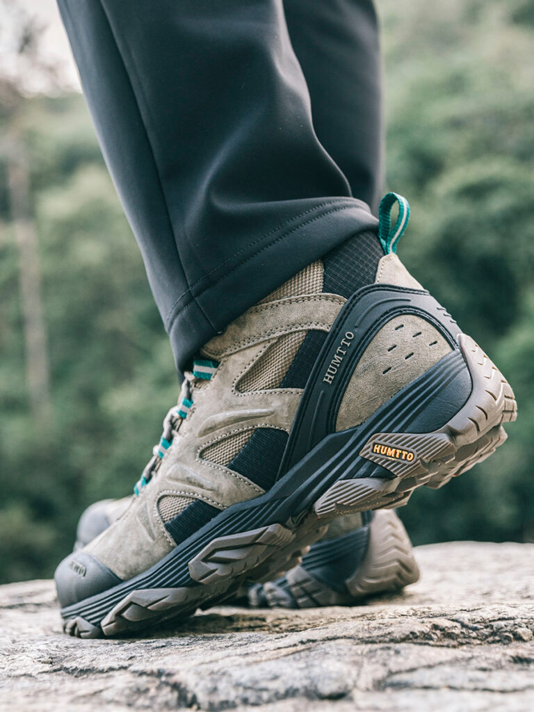 Giày leo núi chống nước cổ thấp nam Humtto 210723A da thuộc-6