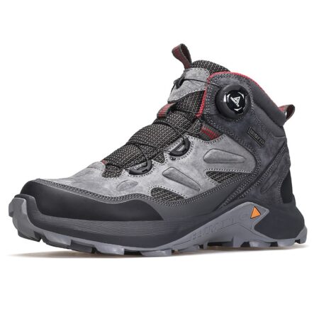 Giày leo núi nam cổ lửng Humtto 240351A núm vặn da thuộc