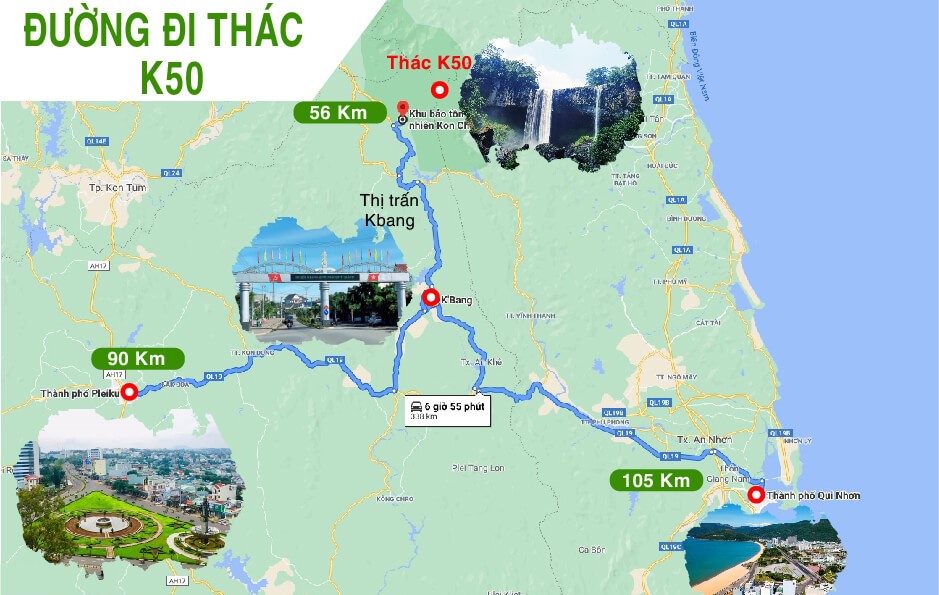 Cung đường di chuyển đến thác Hang Én