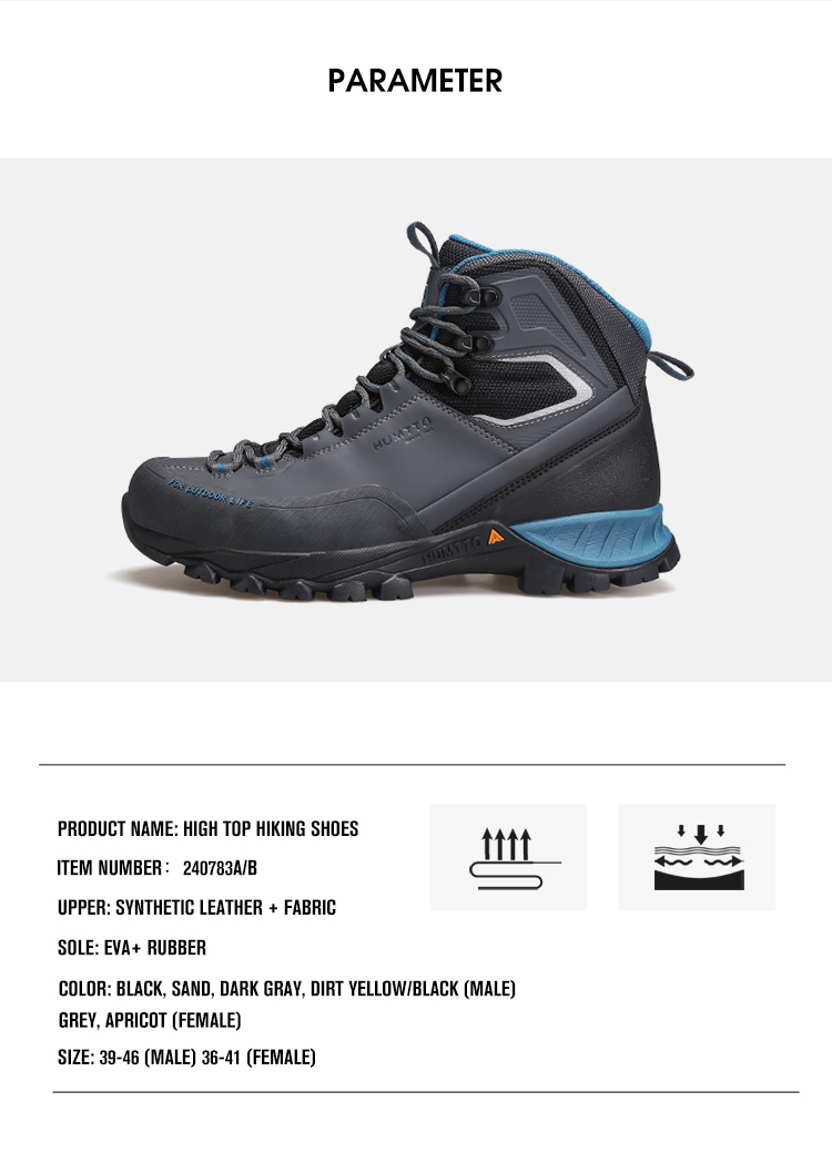 Giày trekking hiking nam cao cổ Humtto 240783A-8