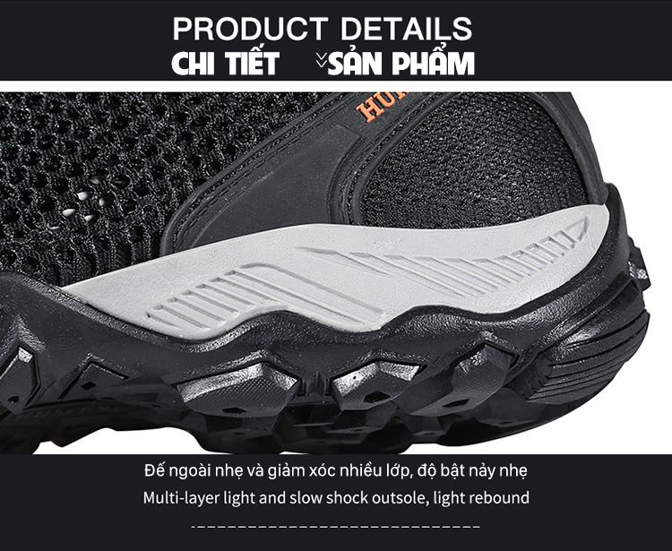 Giày đi rừng Humtto 110571AB cổ thấp mặt lưới thoáng khí mau khô unisex-17