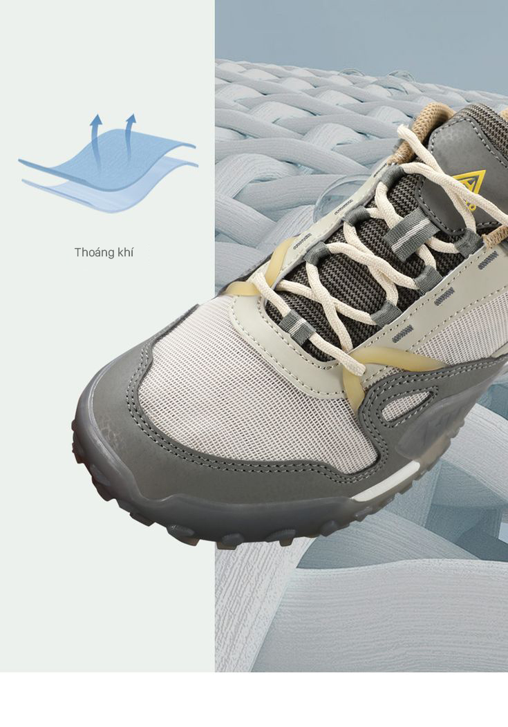 Giày hiking nam Humtto 150294A cổ thấp lưới nhẹ thoáng khí bám dính-11