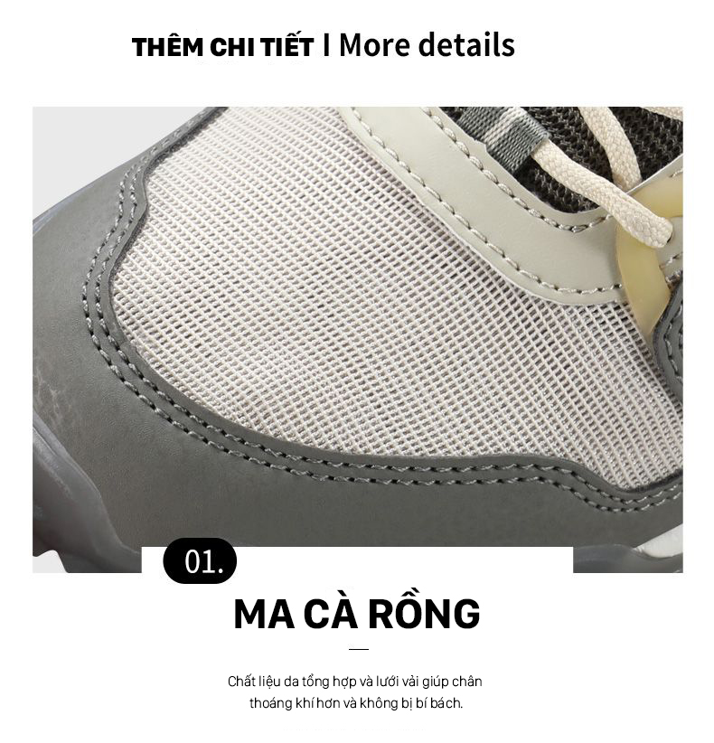 Giày hiking nam Humtto 150294A cổ thấp lưới nhẹ thoáng khí bám dính-19