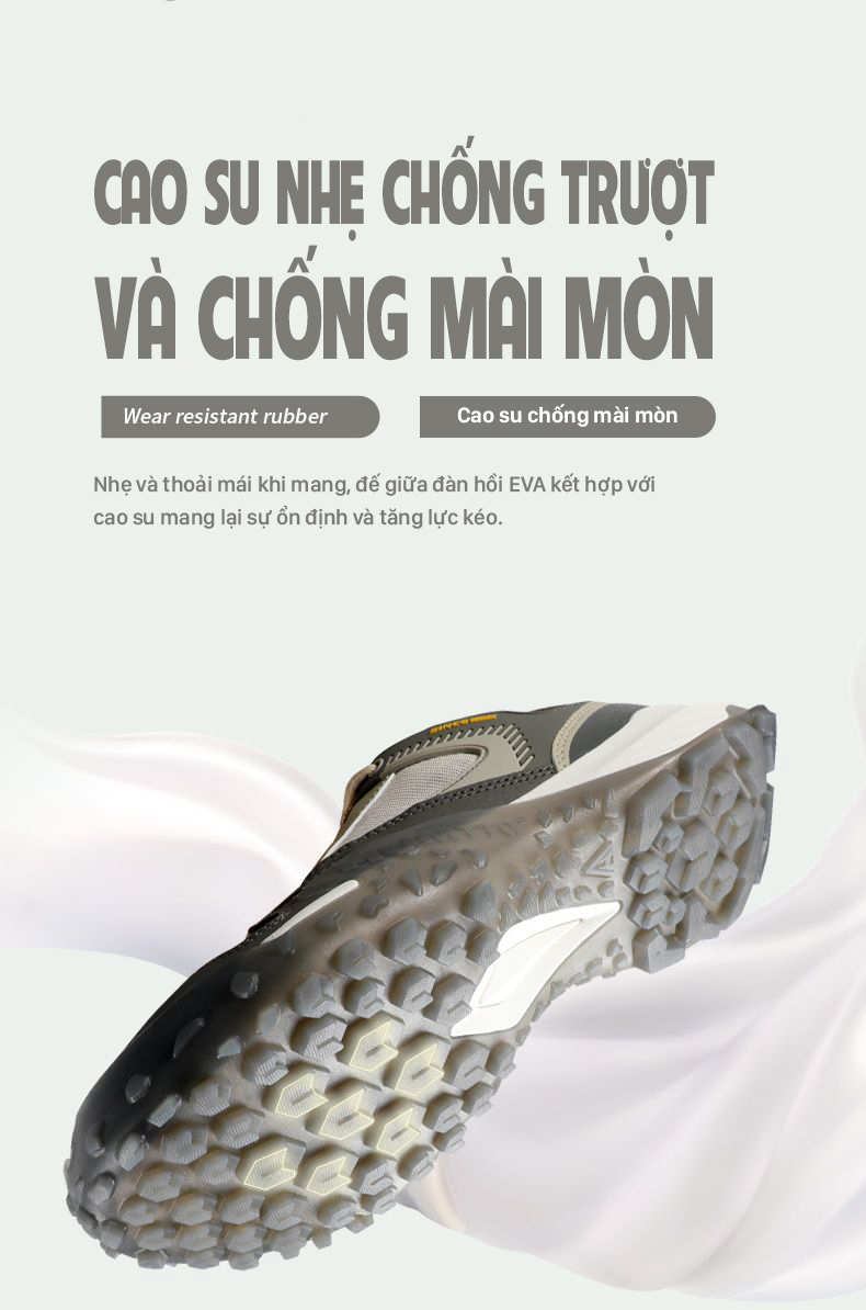 Giày hiking nam Humtto 150294A cổ thấp lưới nhẹ thoáng khí bám dính-9