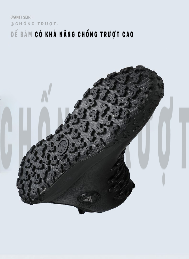 Giày leo núi cổ cao Humtto 82307A da bò đi tuyết lót lông mùa đông-9