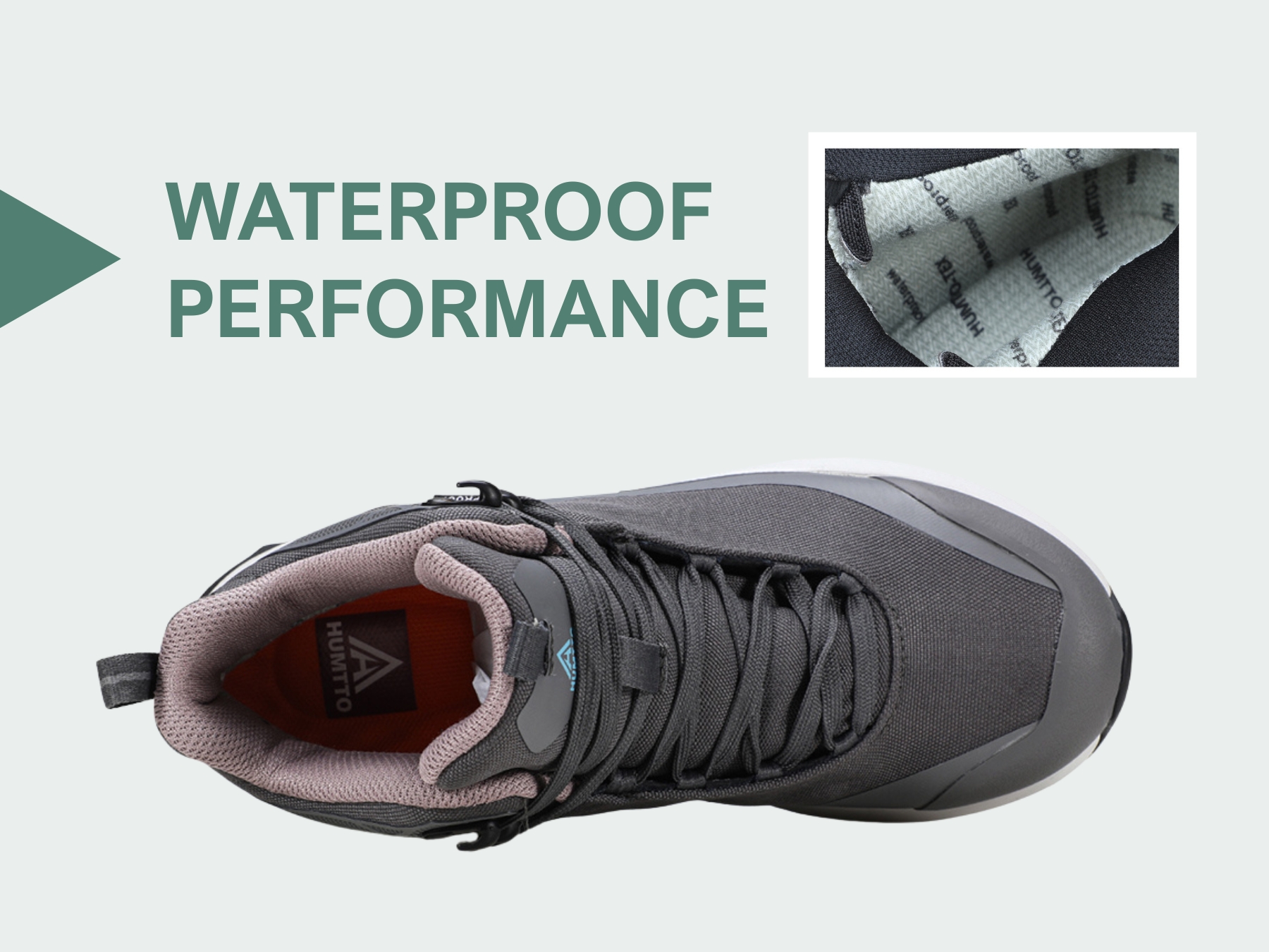 Giày leo núi nữ Humtto 260937B chống nước tuyết cổ cao giữ ấm-10