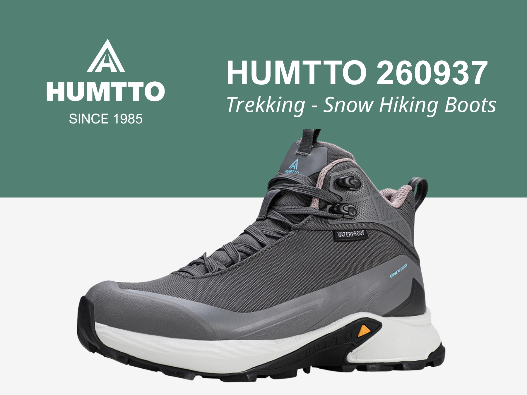 Giày leo núi nữ Humtto 260937B chống nước tuyết cổ cao giữ ấm-6