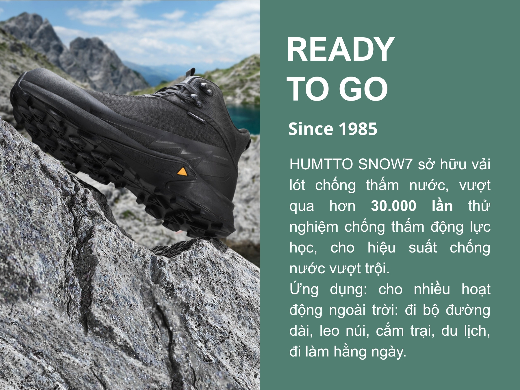 Giày leo núi nữ Humtto 260937B chống nước tuyết cổ cao giữ ấm-7