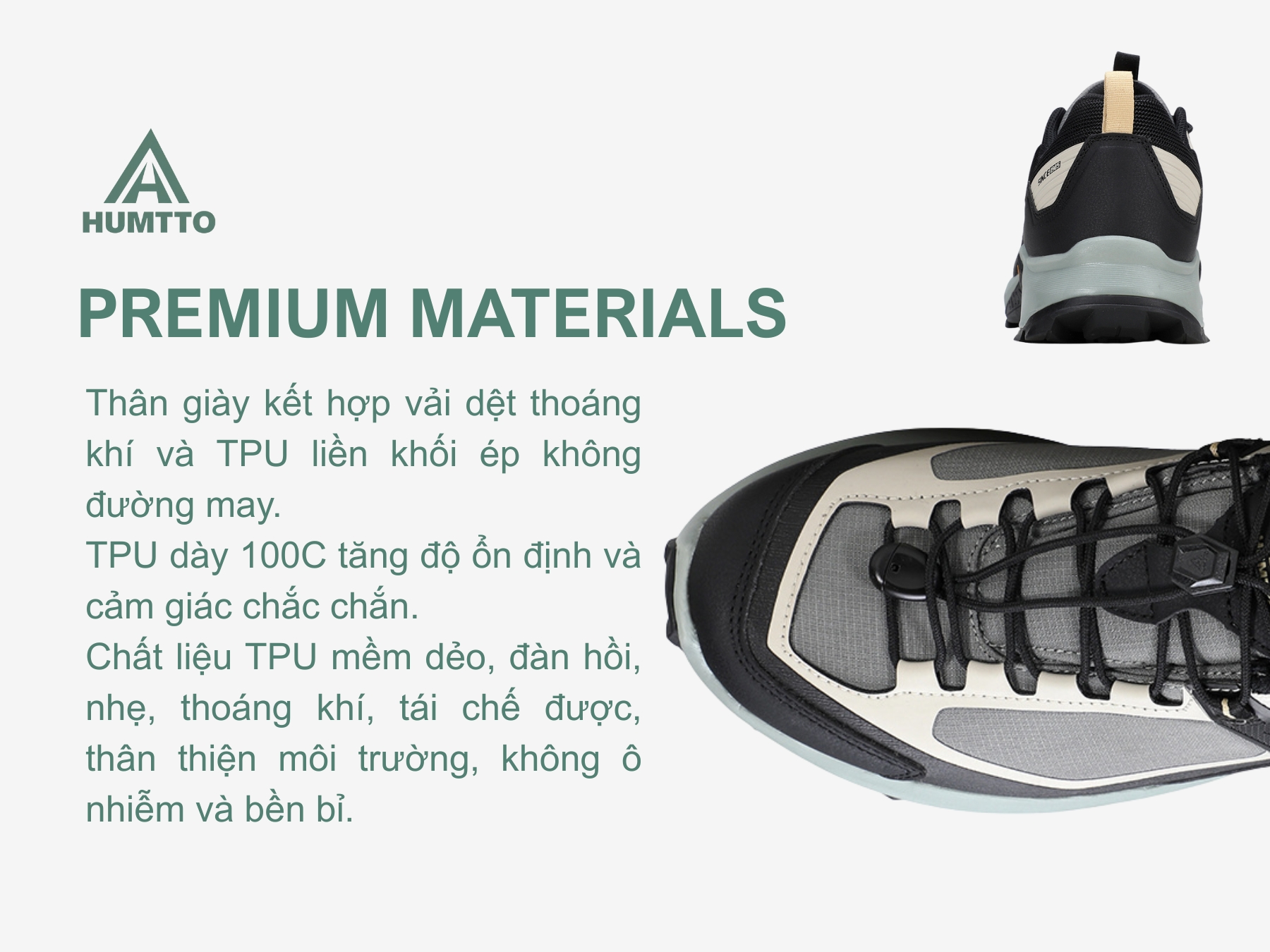 Giày đi phượt nam Humtto 160955A cổ thấp dây rút lưới thoáng khí-13