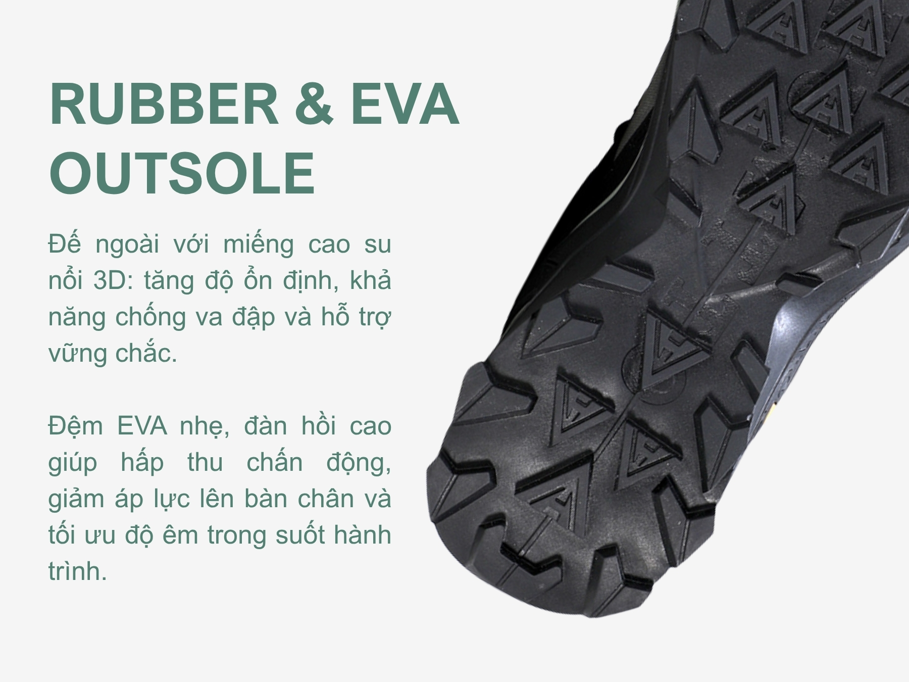 Giày đi phượt nam Humtto 160955A cổ thấp dây rút lưới thoáng khí-14