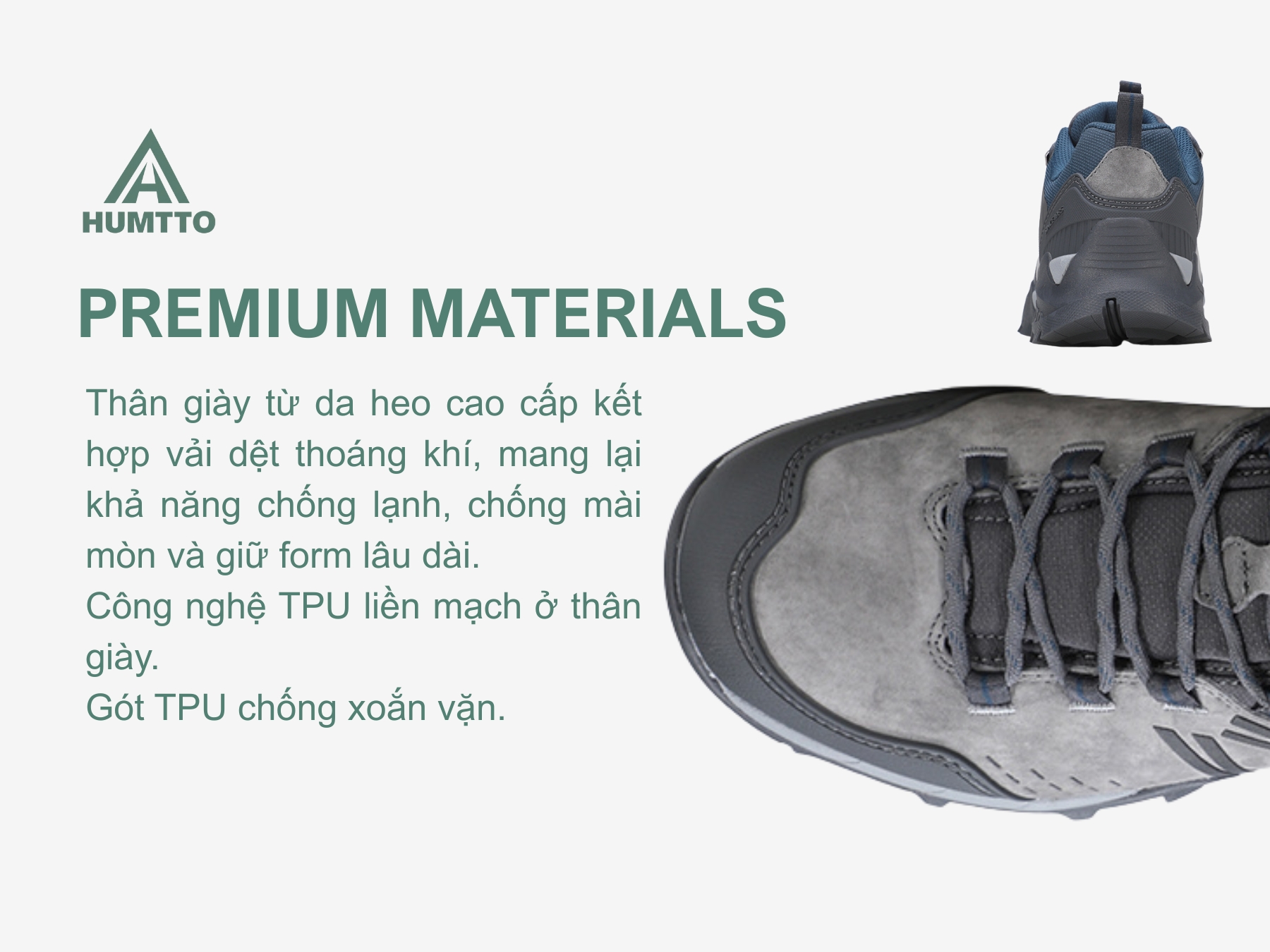 Giày đi phượt nam Humtto 160986A cổ thấp da lộn chống va đập-13