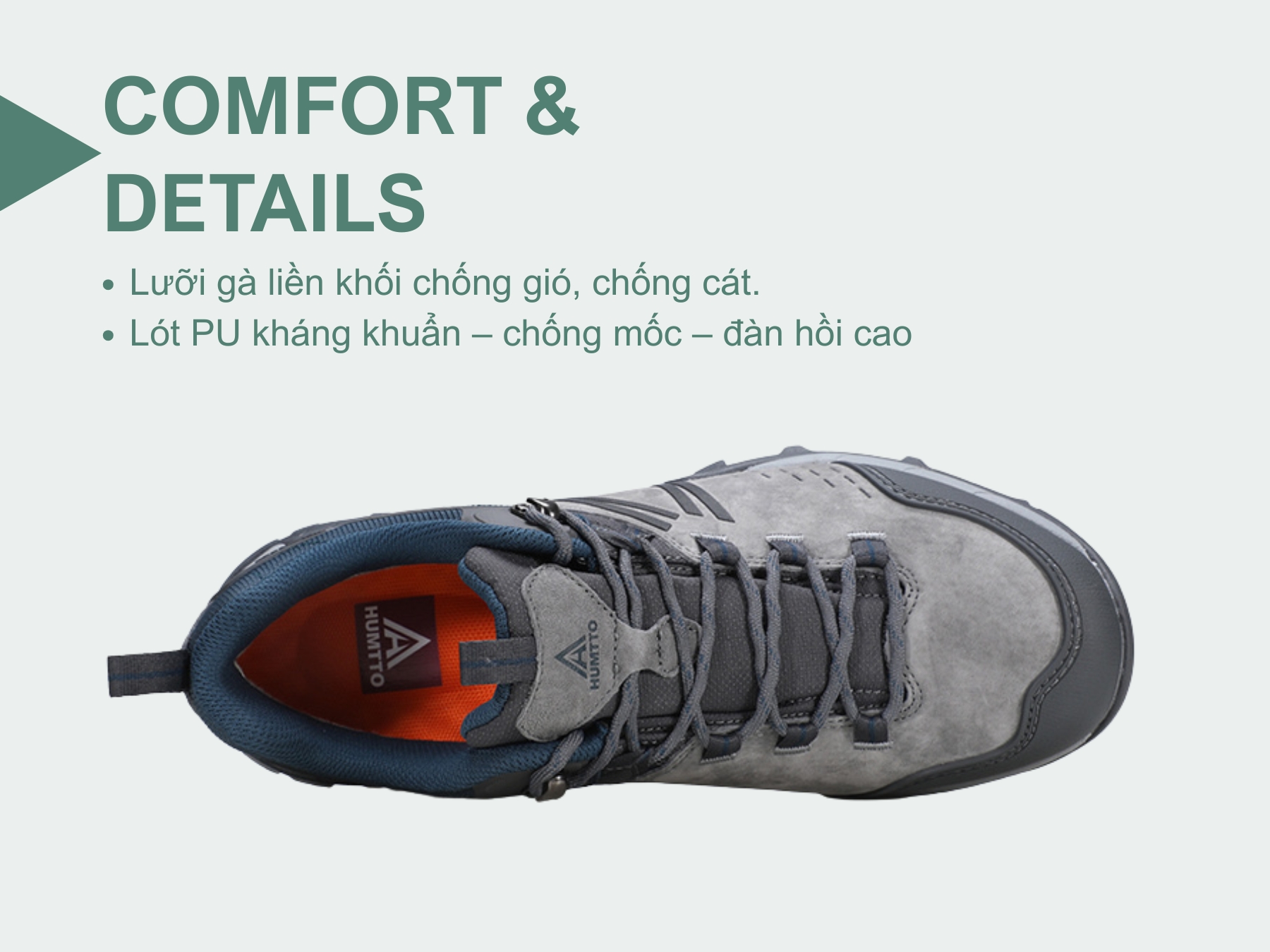 Giày đi phượt nam Humtto 160986A cổ thấp da lộn chống va đập-15