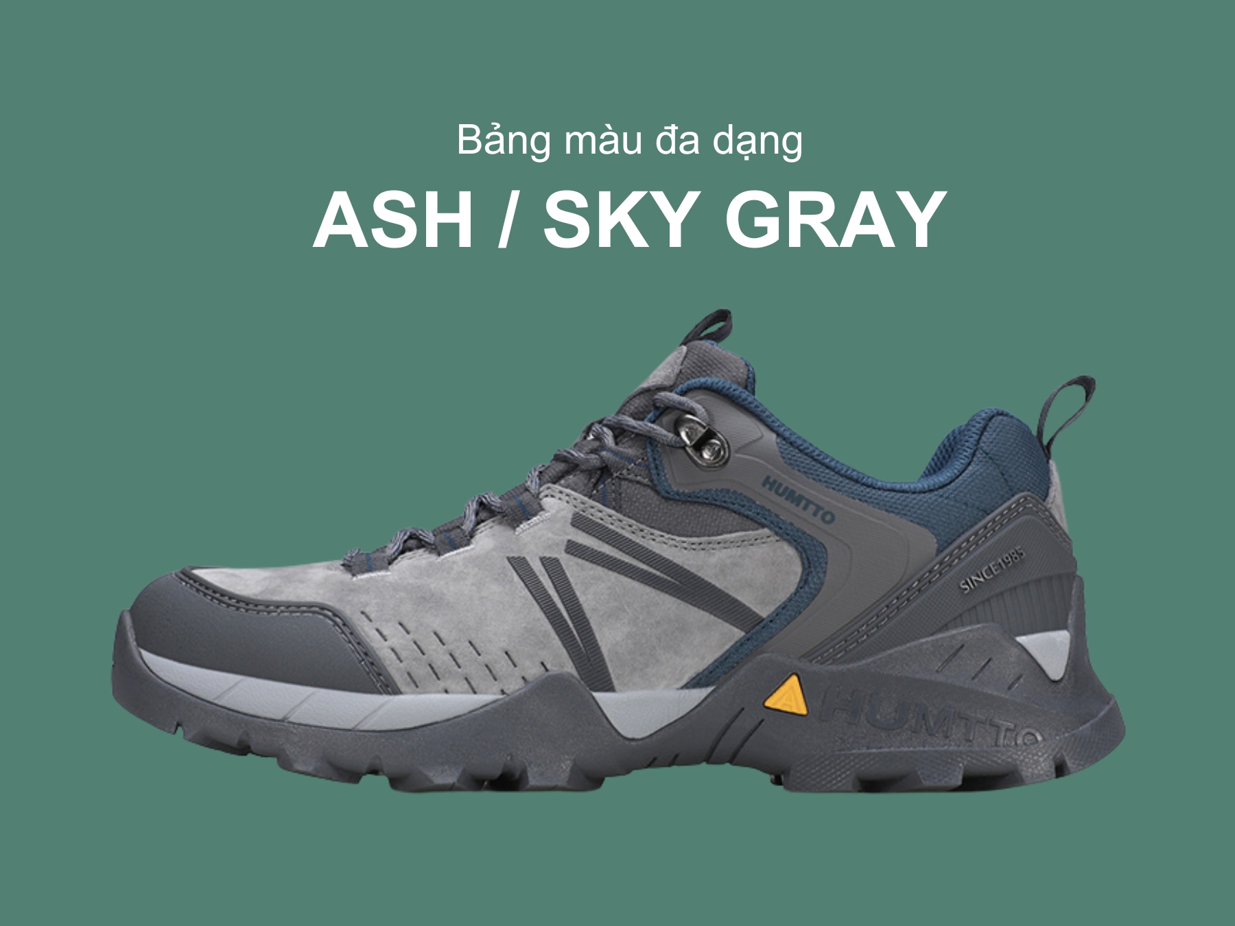 Giày đi phượt nam Humtto 160986A cổ thấp da lộn chống va đập-16