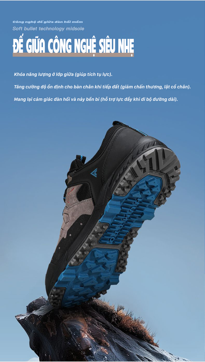 Giày hiking nam nữ Humtto 350420AB cổ thấp da lộn chống trượt thời trang-8