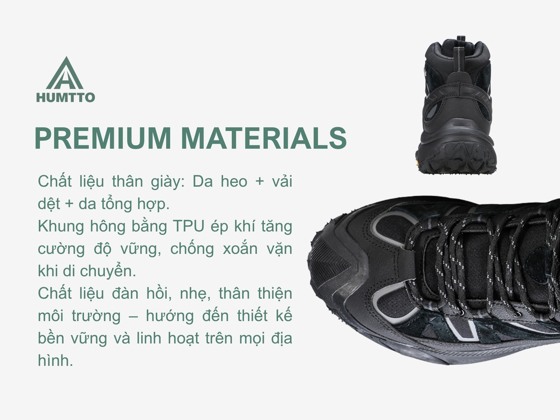 Giày leo núi nam Humtto 260996A cổ lửng outdoors cao cấp-13