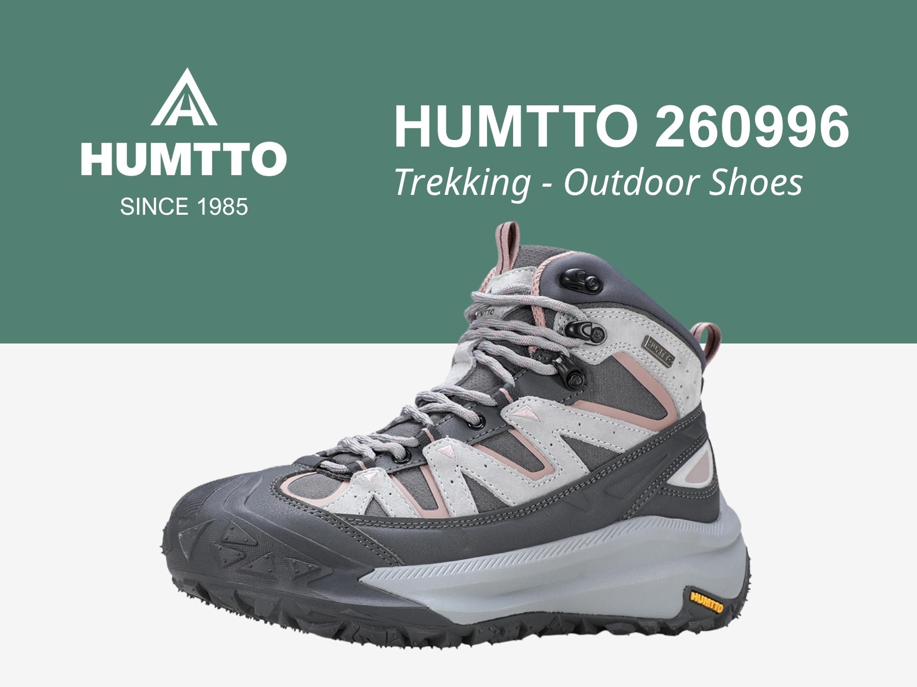 Giày trekking nữ pro Humtto 260996B cổ lửng móc buộc dây-11