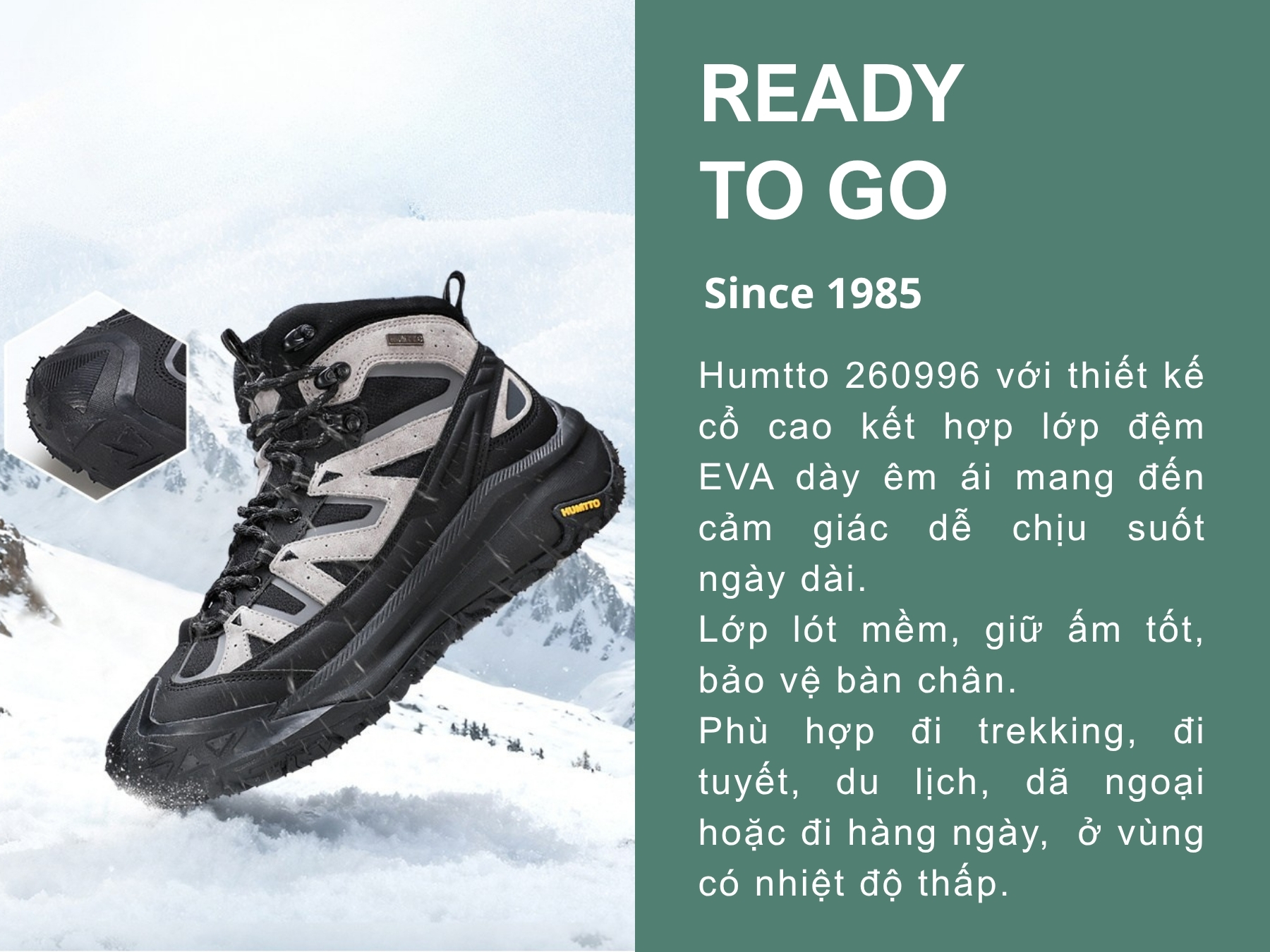 Giày trekking nữ pro Humtto 260996B cổ lửng móc buộc dây-12
