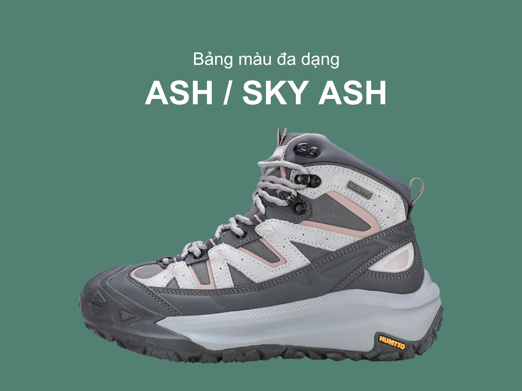 Giày trekking nữ pro Humtto 260996B cổ lửng móc buộc dây-16