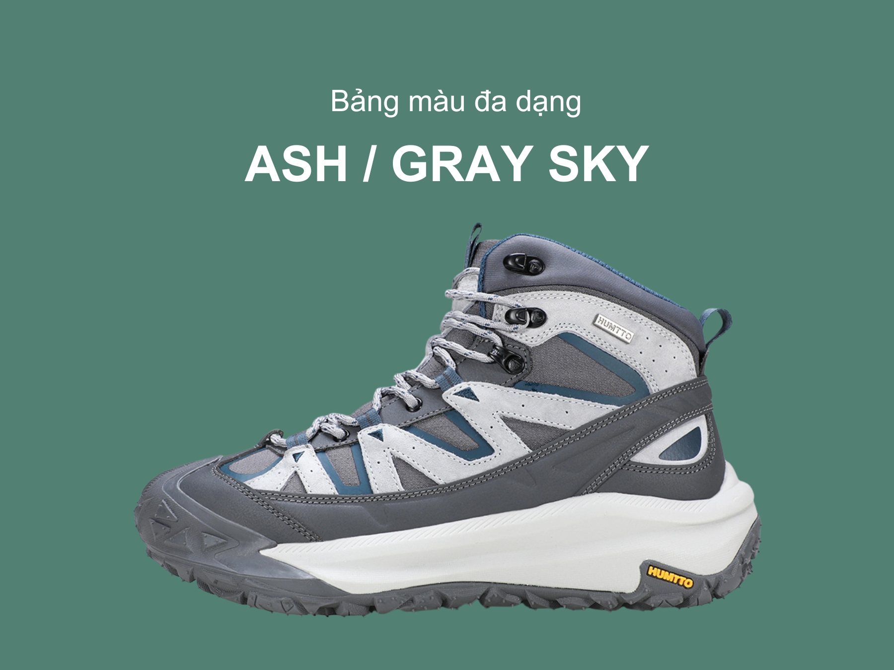 Giày trekking nữ pro Humtto 260996B cổ lửng móc buộc dây-19