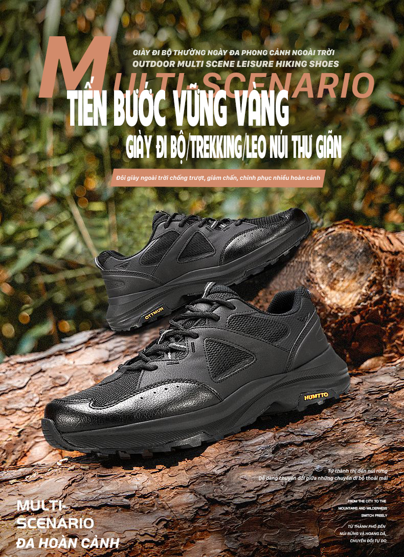 Giày leo núi unisex Humtto 160129AB cổ thấp mặt lưới thoáng khí nhẹ-6