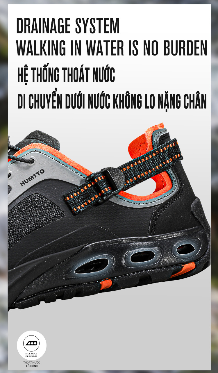 Giày sandals nữ đi suối Humtto 660893B mặt lưới mau khô dây rút-26