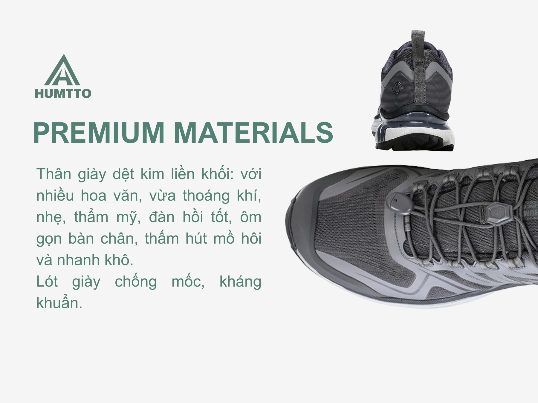 Giày chạy bộ nam Humtto 860244A sports cổ thấp dây rút lưới thoáng khí-13