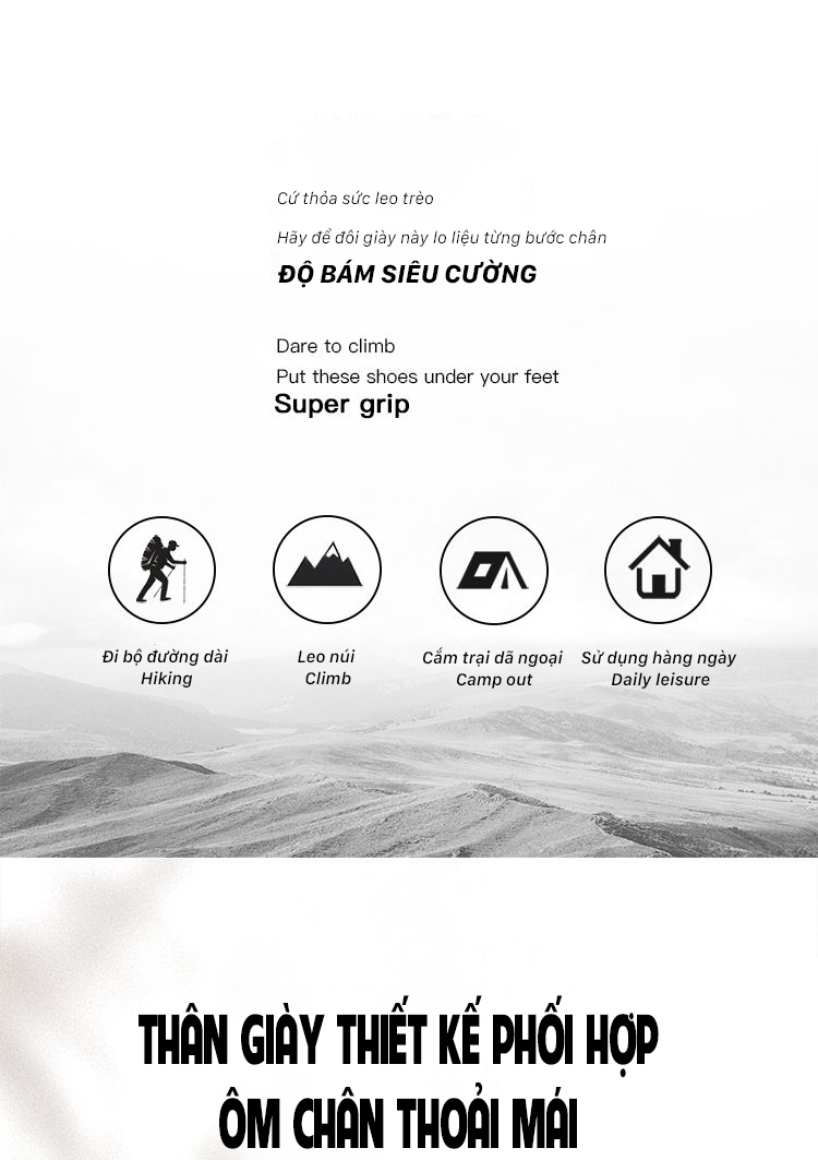 Giày leo núi nam pro Humtto 250864A cổ cao đi tuyết da bò giữ ấm-20