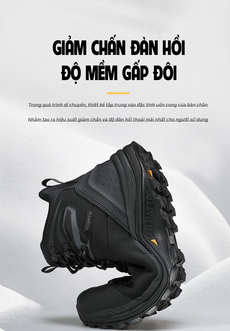 Giày leo núi nam pro Humtto 250864A cổ cao đi tuyết da bò giữ ấm-22