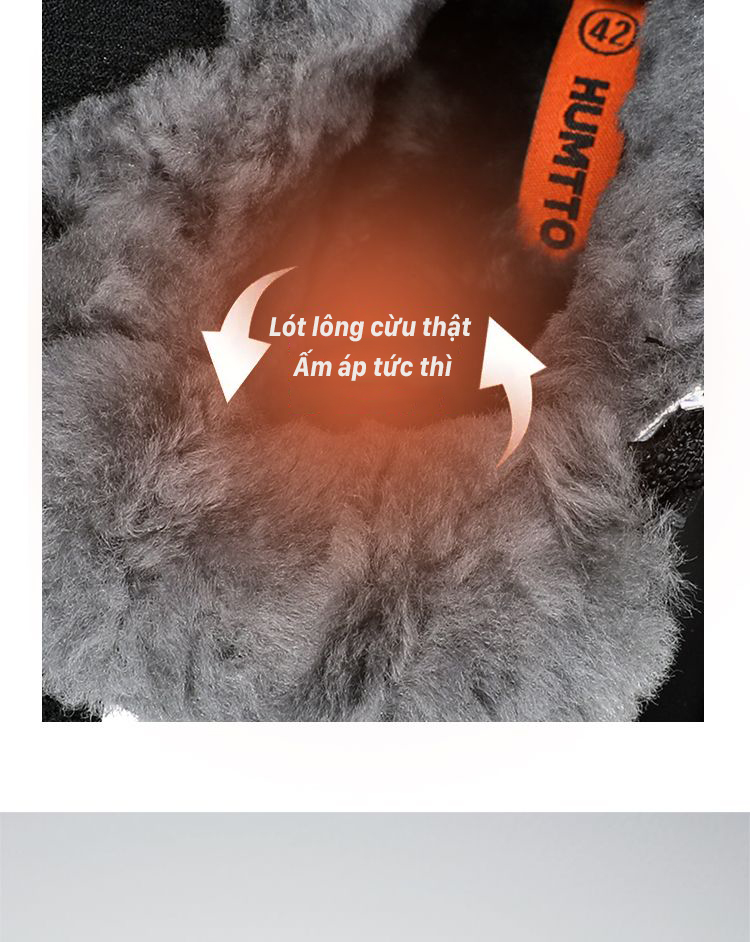 Giày leo núi nam pro Humtto 250864A cổ cao đi tuyết da bò giữ ấm-24