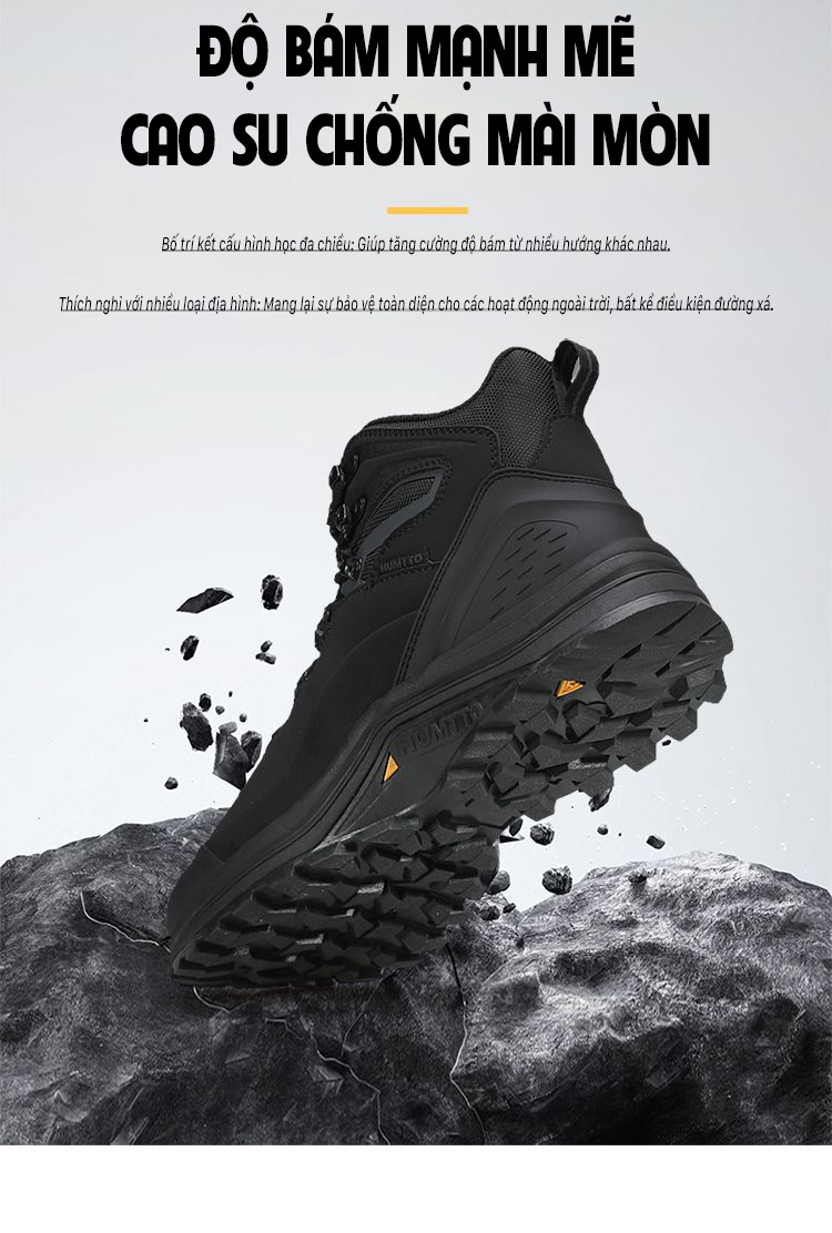 Giày leo núi nam pro Humtto 250864A cổ cao đi tuyết da bò giữ ấm-25