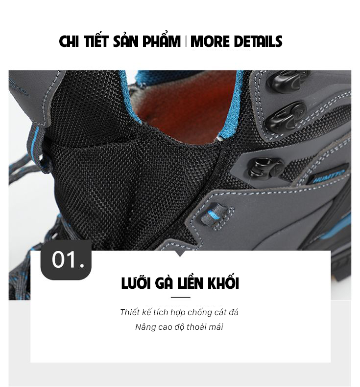 Giày leo núi nam pro Humtto 250864A cổ cao đi tuyết da bò giữ ấm-31