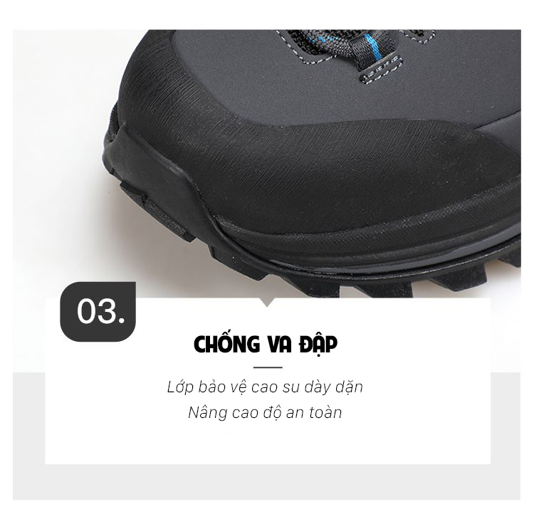 Giày leo núi nam pro Humtto 250864A cổ cao đi tuyết da bò giữ ấm-33