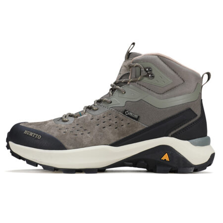 Giày trekking nam Humtto 260370A cổ cao da bò đục lỗ thông khí nhẹ-1