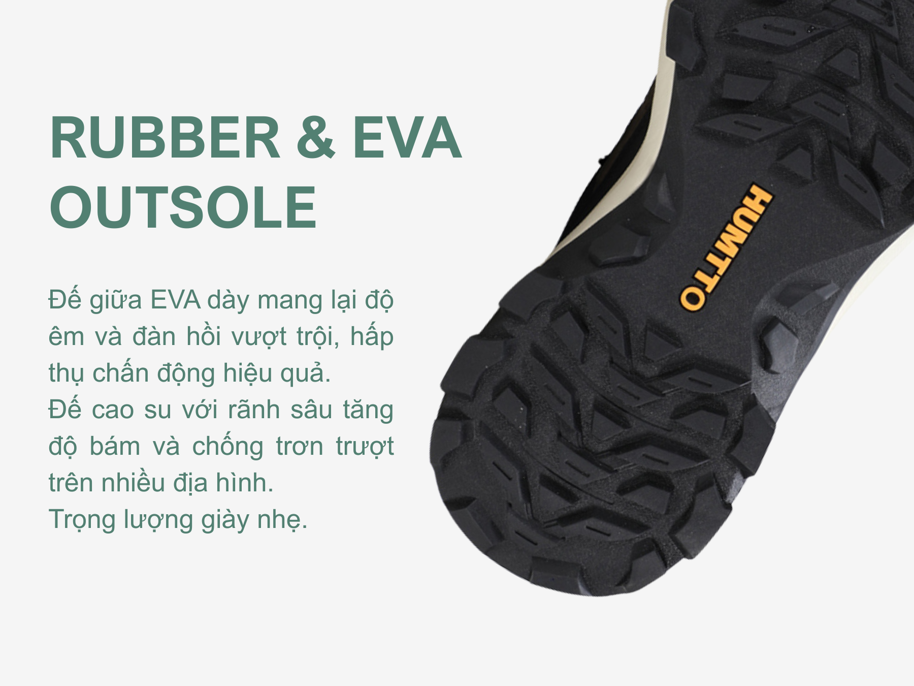 Giày trekking nam Humtto 260370A cổ cao da bò đục lỗ thông khí nhẹ-14