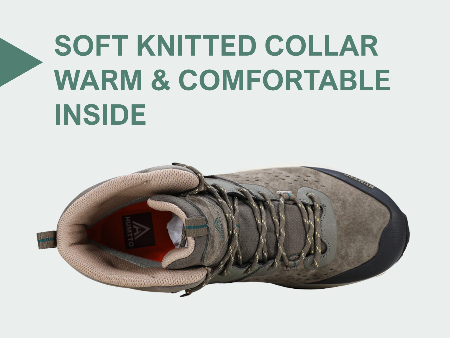 Giày trekking nam Humtto 260370A cổ cao da bò đục lỗ thông khí nhẹ-15