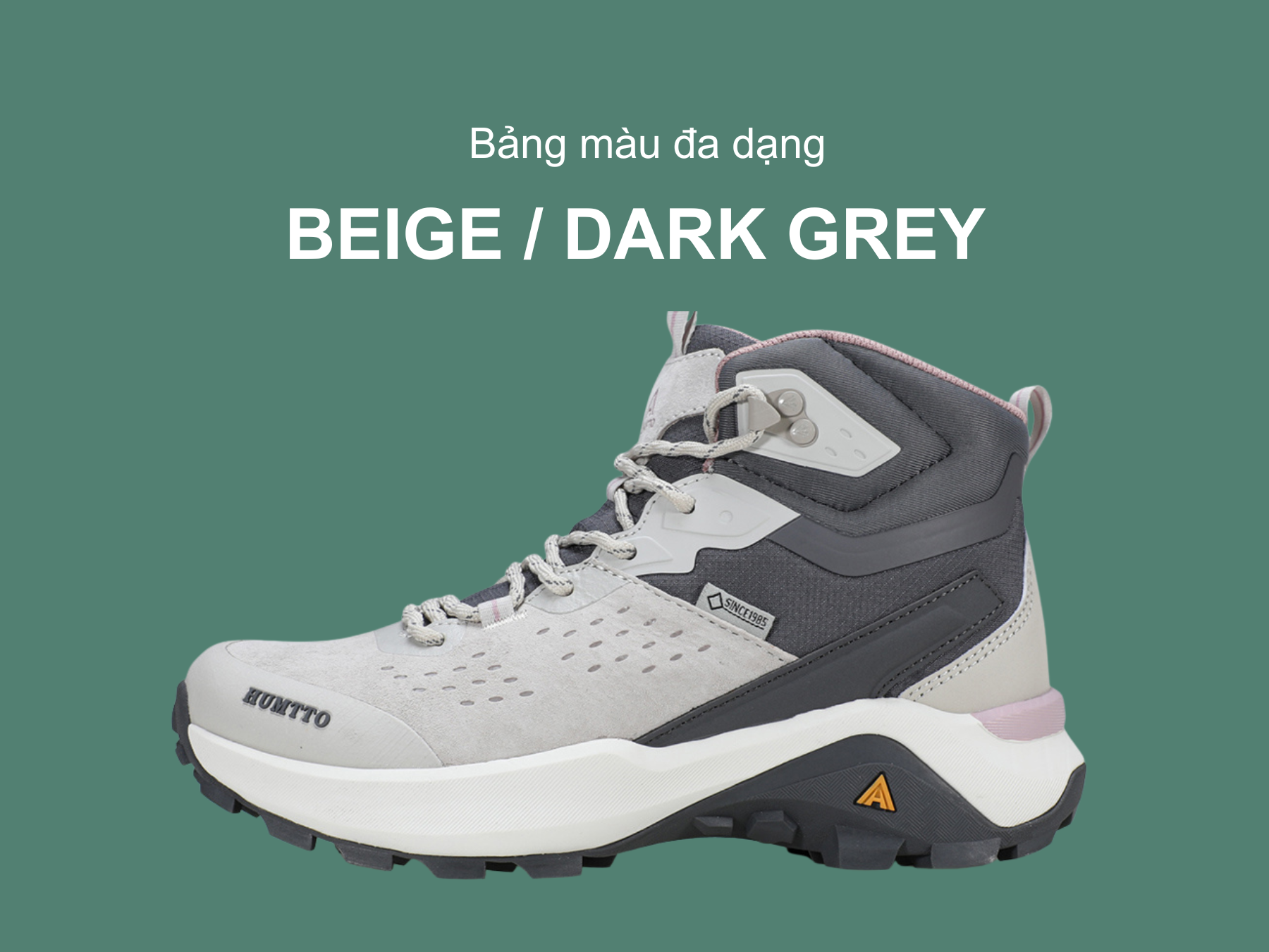 Giày trekking nam Humtto 260370A cổ cao da bò đục lỗ thông khí nhẹ-18