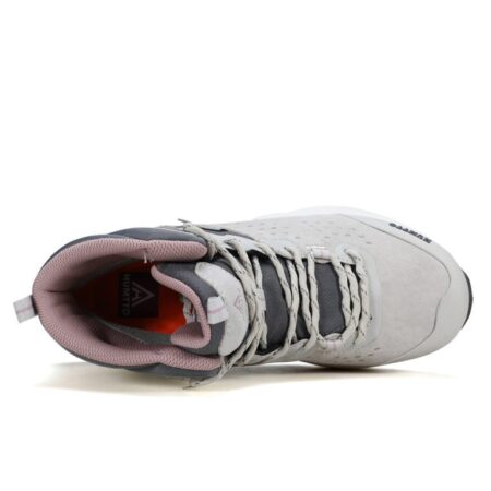 Giày trekking nữ Humtto 260370B cổ cao da heo lộn đục lỗ thoáng khí nhẹ -2