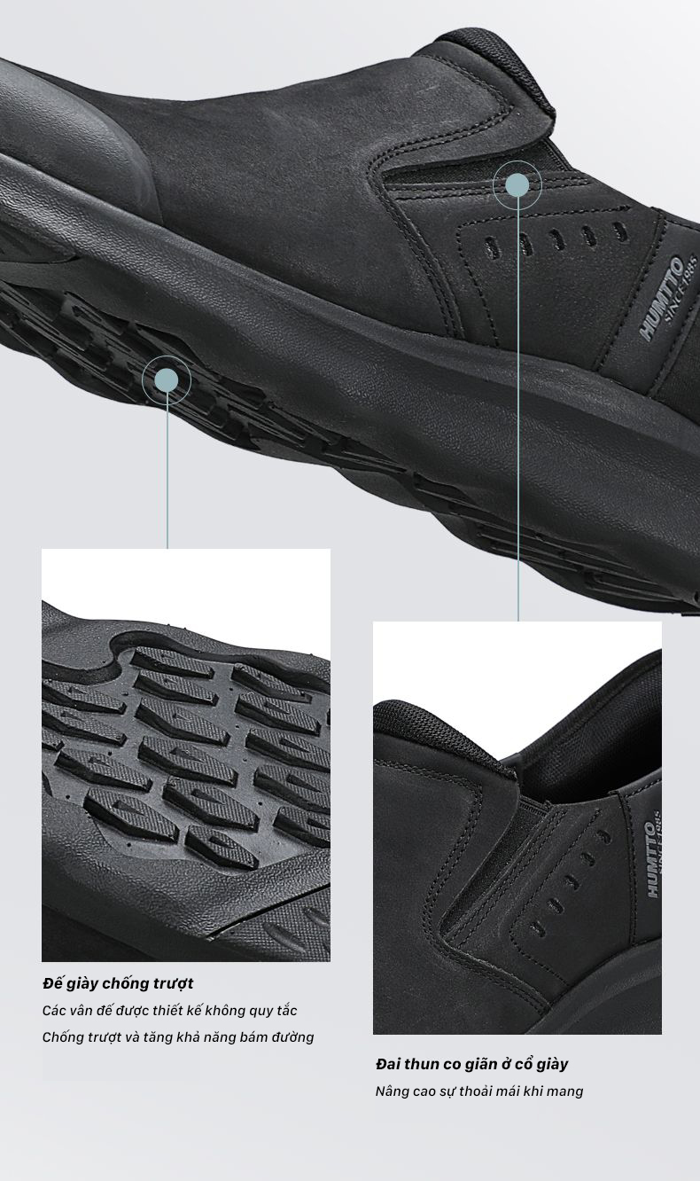 Giày đi dạo thành phố nam Humtto 350168A cổ thấp da bò nubuck năng động-11