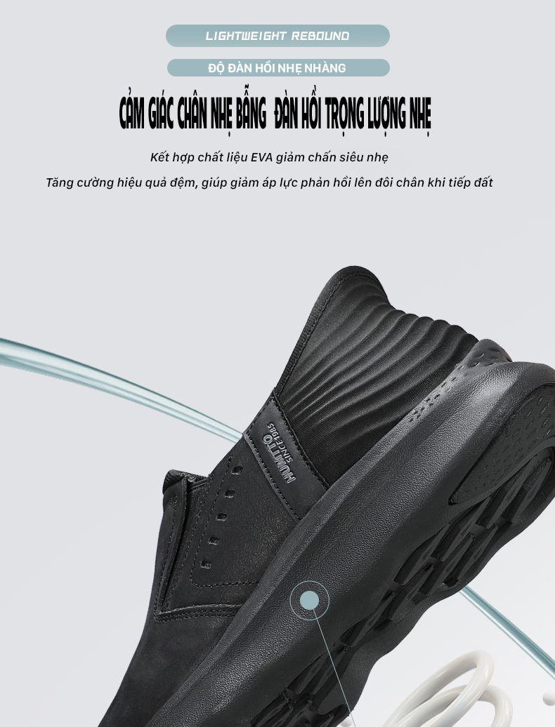 Giày đi dạo thành phố nam Humtto 350168A cổ thấp da bò nubuck năng động-9