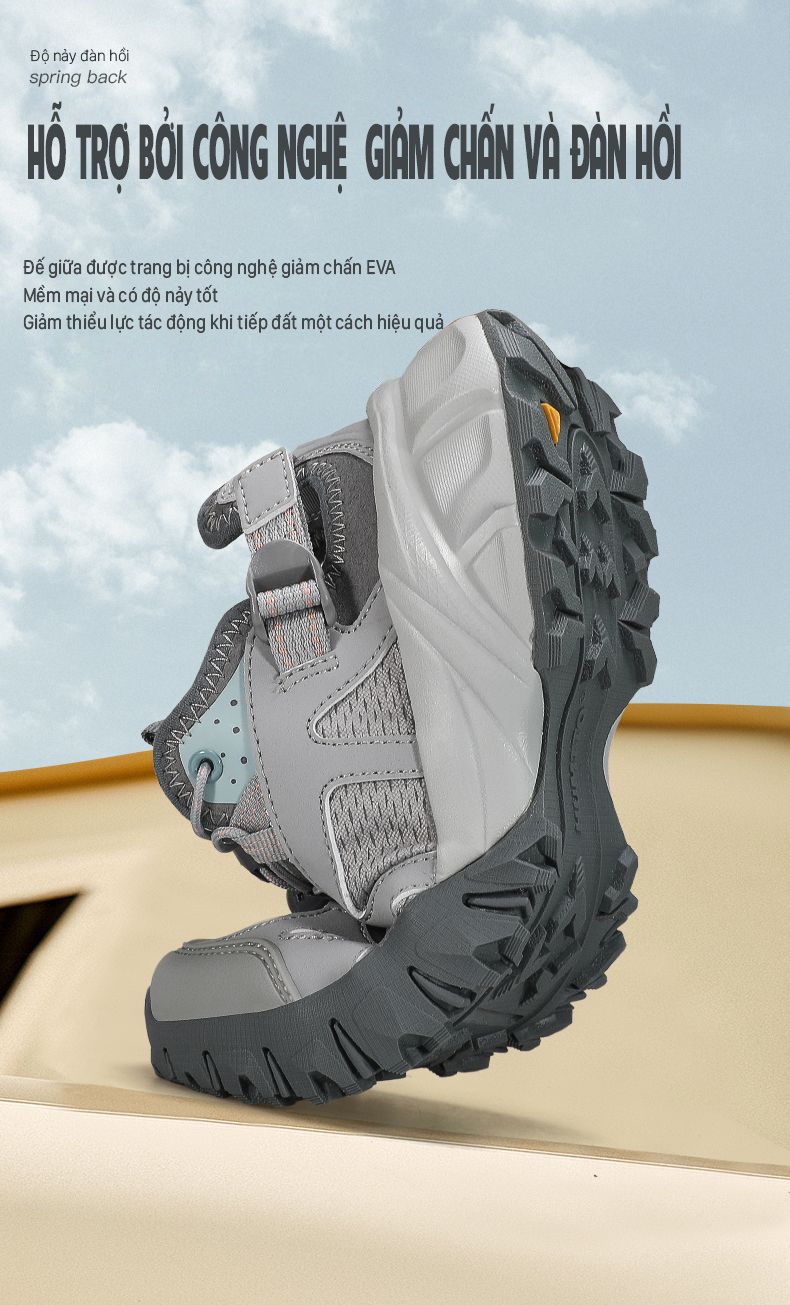 Giày beach sandals nữ Humtto 360651B mặt lưới thoáng khí đi mưa-10