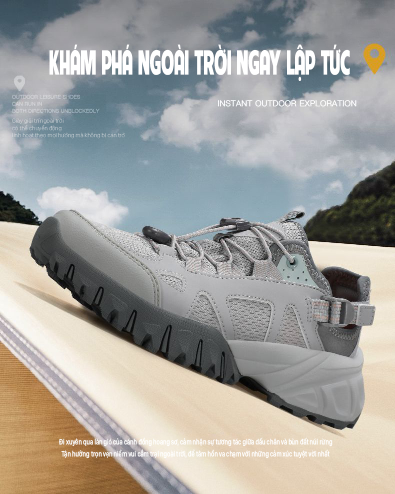 Giày beach sandals nữ Humtto 360651B mặt lưới thoáng khí đi mưa-6