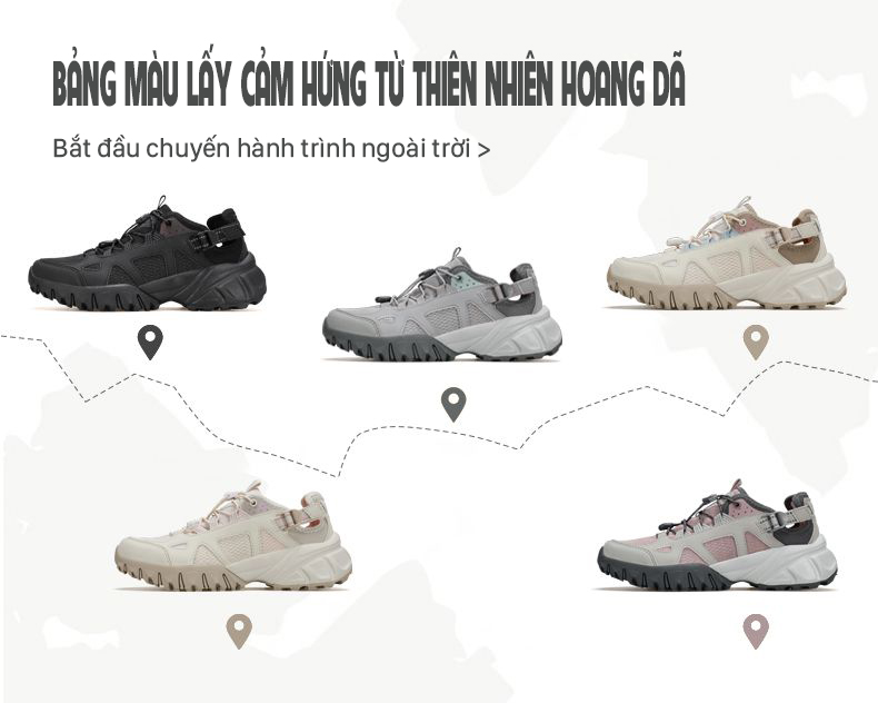 Giày beach sandals nữ Humtto 360651B mặt lưới thoáng khí đi mưa-7