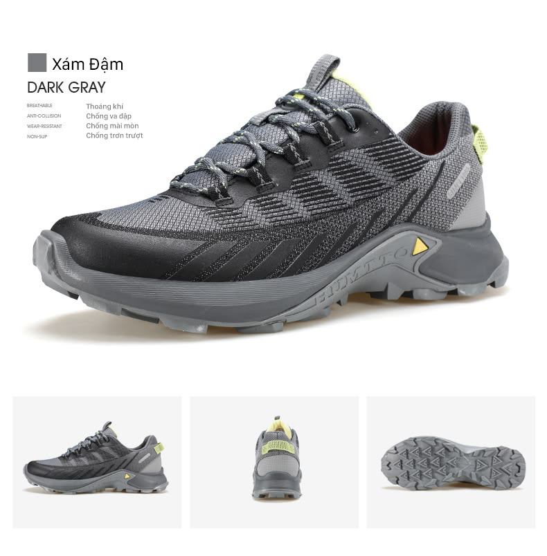 Giày hiking unisex Humtto 150187AB cổ thấp đế gai lưới thoáng khí - Ảnh 8