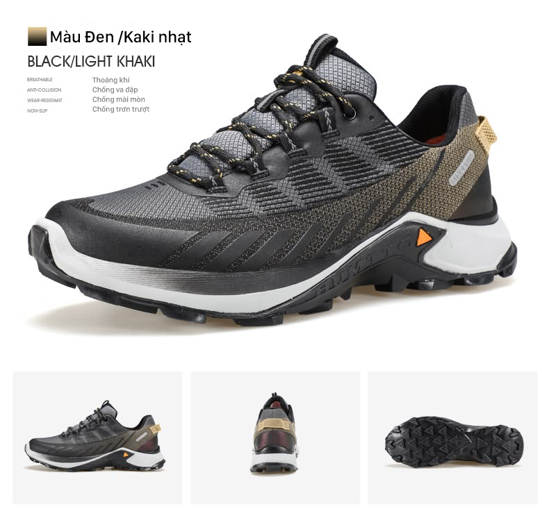 Giày hiking unisex Humtto 150187AB cổ thấp đế gai lưới thoáng khí - Ảnh 9