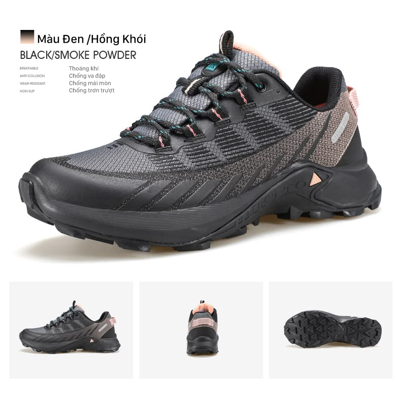 Giày hiking unisex Humtto 150187AB cổ thấp đế gai lưới thoáng khí - Ảnh 10