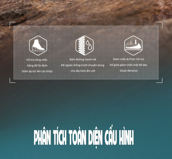 Giày leo núi nam cổ thấp Humtto 170104A núm vặn nhẹ đế gai chống trượt-5