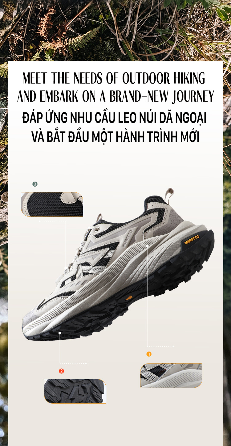 Giày trekking nữ Humtto 171037B cổ thấp nhẹ thông hơi đế gai chống trượt-8