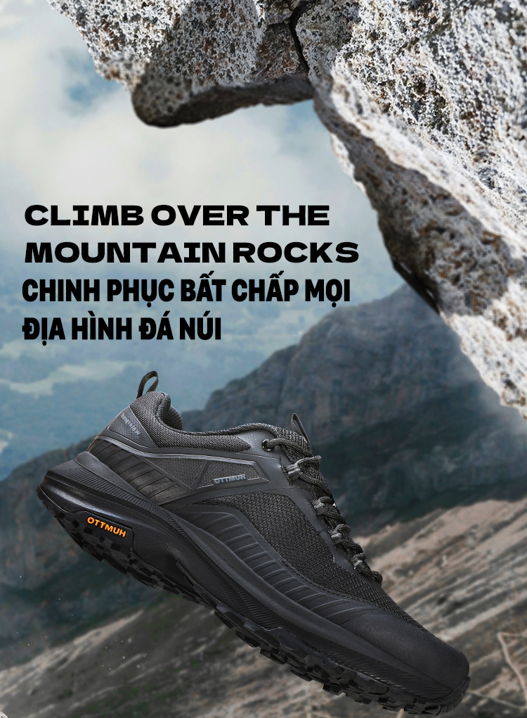 Giày đi phượt nam Humtto 160705A cổ thấp lưới thông khí nhẹ chống nước trượt-7