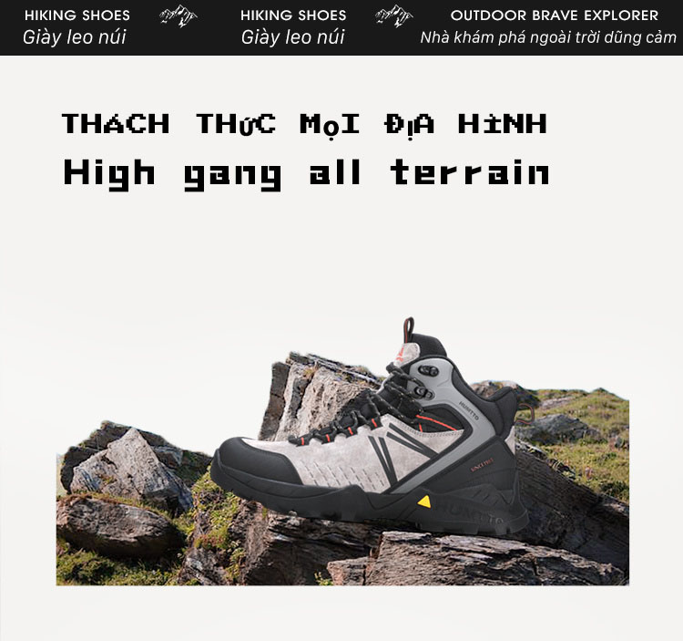 Giày trekking men chuyên nghiệp Humtto 260336A cổ cao da heo đi tuyết nước đế siêu bền-6